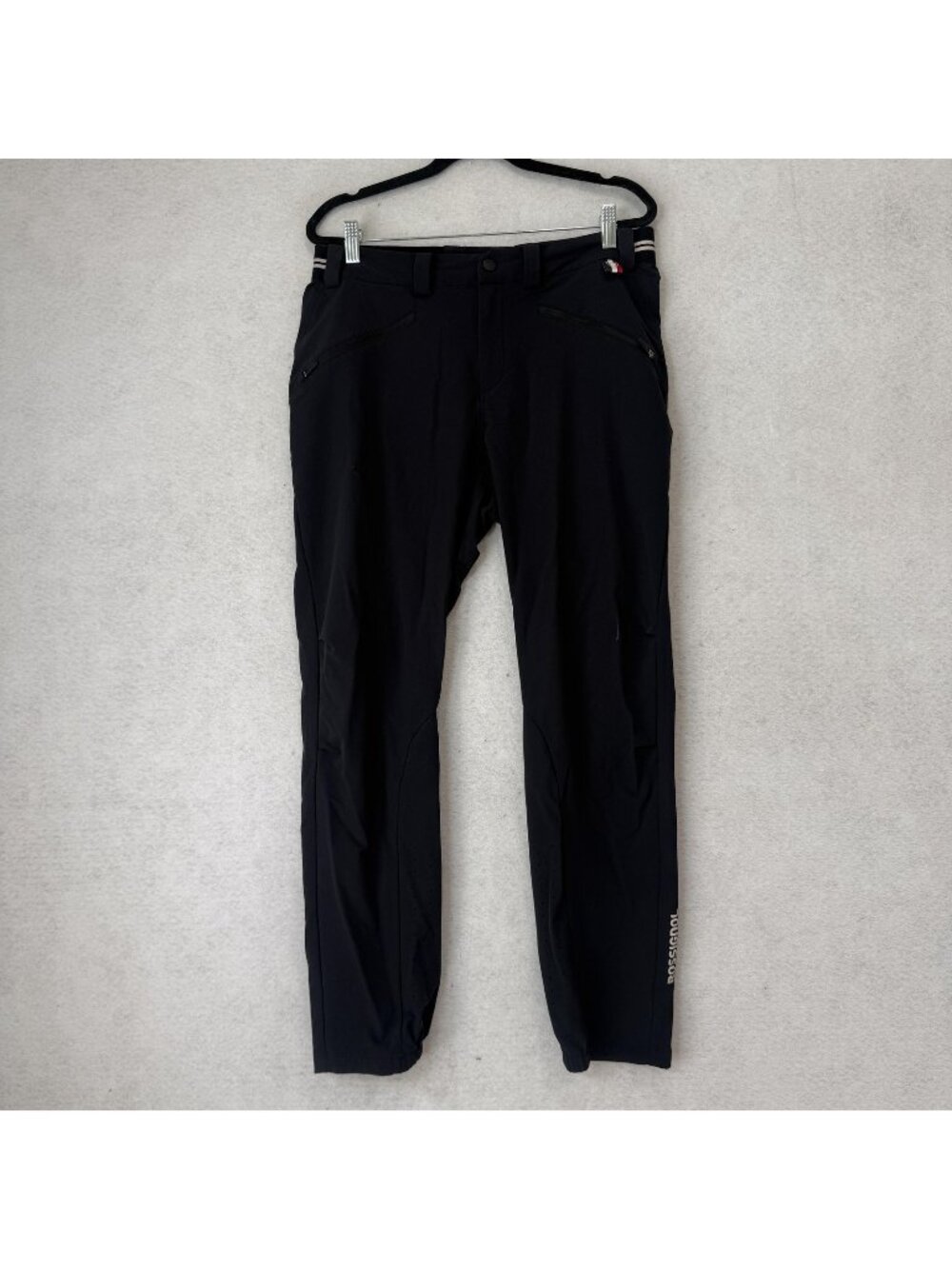 Rossignol Snow Pants Womens L Black Softshell Tapered Zip Pocket Ski Stretch